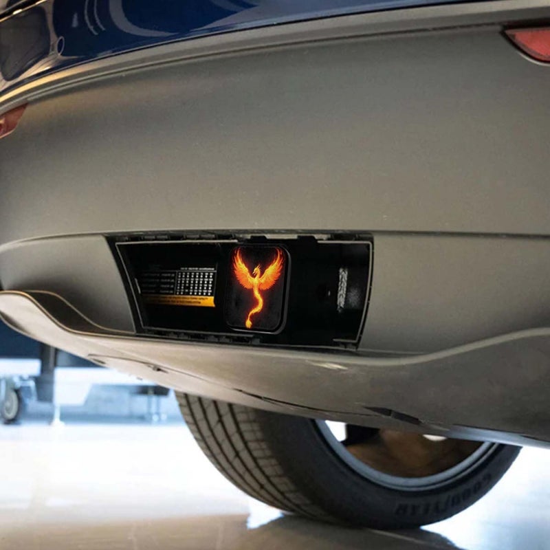 Swono Fire Dragon Rubber Hitch Tube Cover Fairy Animal Flame Dragon Wings Soft Rubber Protects Hitch Tube Rear Trailer Hitch Cover Universal Fits 2" Receivers for Men Women - Image 4